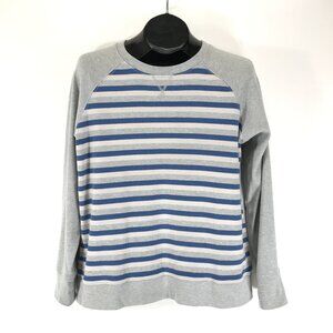 Eddie Bauer Legend Wash Raglan Sweatshirt Women's Large Striped Pullover Winter